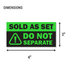 OfficeSmartLabels - 4 x 2 inch, Sold as a Set, Do Not Separate Labels, FBA Stickers, Bundles Shipping Together, Packing Labels (600 Labels, Green) Sold as Set: Do Not Separate - Green