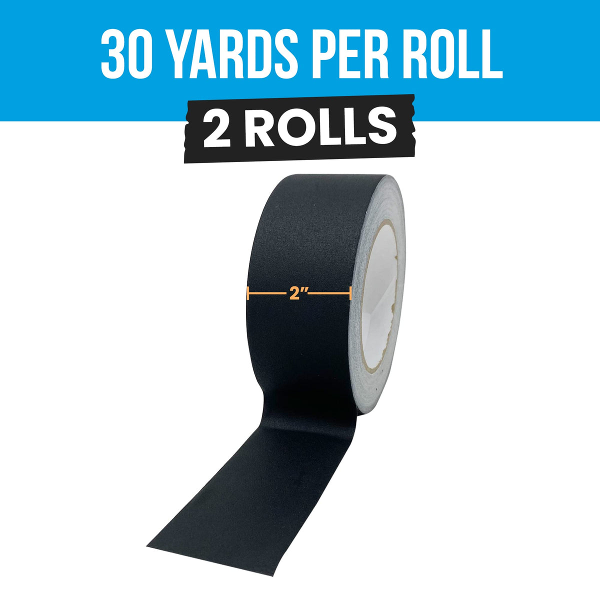Reli. Gaffers Tape, Black | 2 Rolls | 2" x30 Yards Per Roll (60 Yards Total) | Heavy Duty Gaff Tape, Gaffer Two Inch Wide | Black Cloth for Cables, Electrical Cords, TV Production/Filming