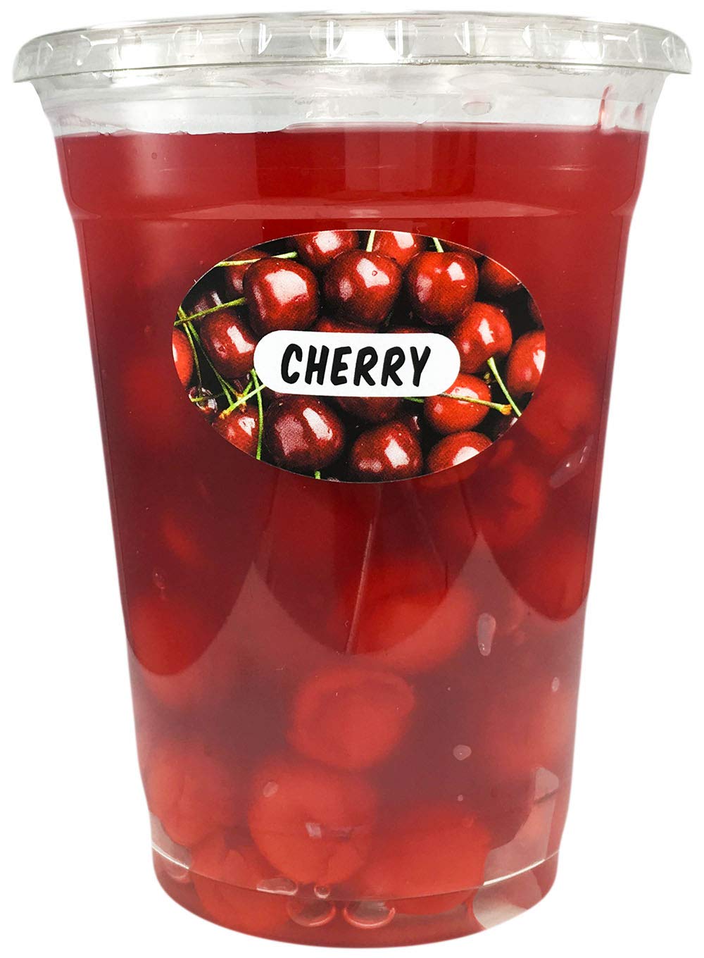Cherry Grocery Store Food Labels 1.25 x 2 Inch Oval Shape 500 Total Adhesive Stickers Cherry