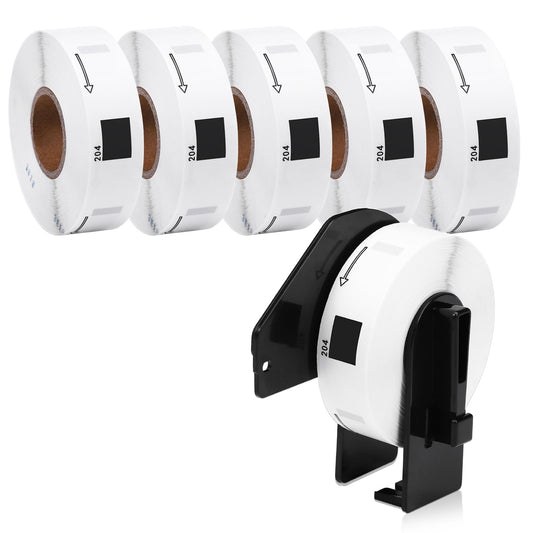 MarkDomain Compatible Brother DK 1204 Return Address Label, 0.66 in x 2.1 in(17mm x 54.3mm) Multi-Purpose Die-Cut Paper Labels, 400/ Roll, Use with QL-500 QL-550 QL-820NWB Printer, 6 Rolls + 1 Frame 0.66" x 2.1" Die-cut label