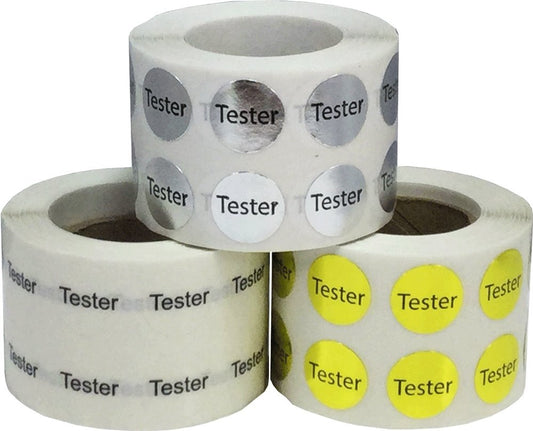 Cosmetic Tester Labels Bulk Pack 1/2 Inch Round Circle Dots 3,000 Adhesive Stickers