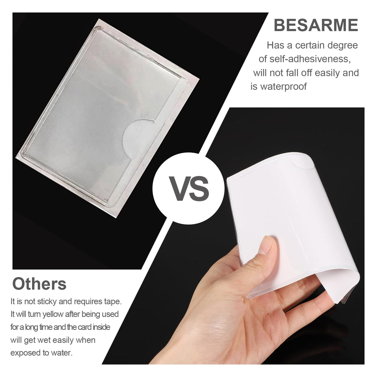 52 Pack Self-Adhesive Index Card Pockets, Clear, Top Load, 3 x 5 Inch 3" x 5"