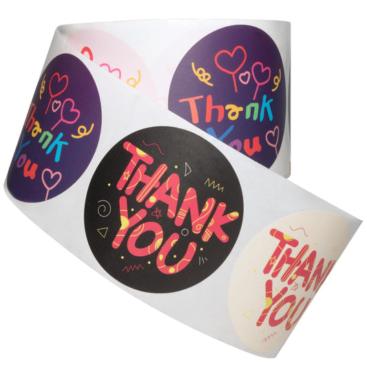 Thank You Stickers 2 inch Round, 500pcs Waterproof Pink Black Thank You for Supporting My Small Business Stickers for Packaging