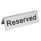 New Star Foodservice Stainless Steel Reserved Table Tent Sign, Silver, 4.75" x 1.75" (Set of 2) (Pack of 2) 4.75” x 1.75” (Set of 2) (Pack of 2)