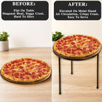 Set of 4 Black Pizza Stand with Storage Bag,8 Inch Pizza Pan Rack