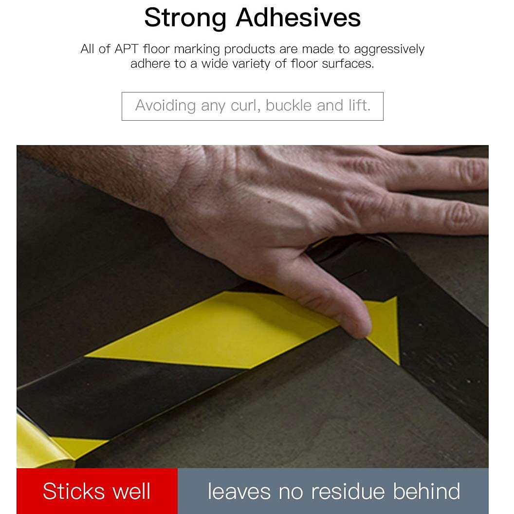 APT, Multi Color Marking Tape, Premium Safety Marking and Dance Floor Splicing Tape, 6 mil Thick (Black, 1 Roll) Black