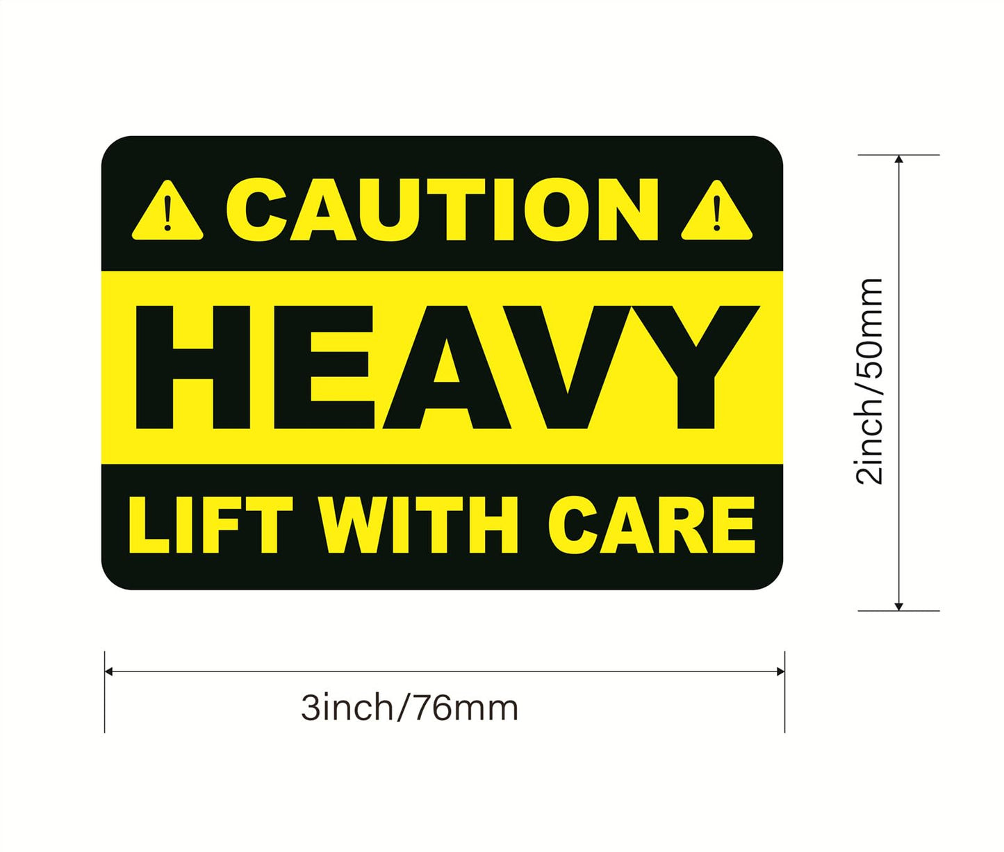 Caution Heavy Sticker,2x3 inch 200pcs Yellow Heavy Lift with Care Shipping Sticker