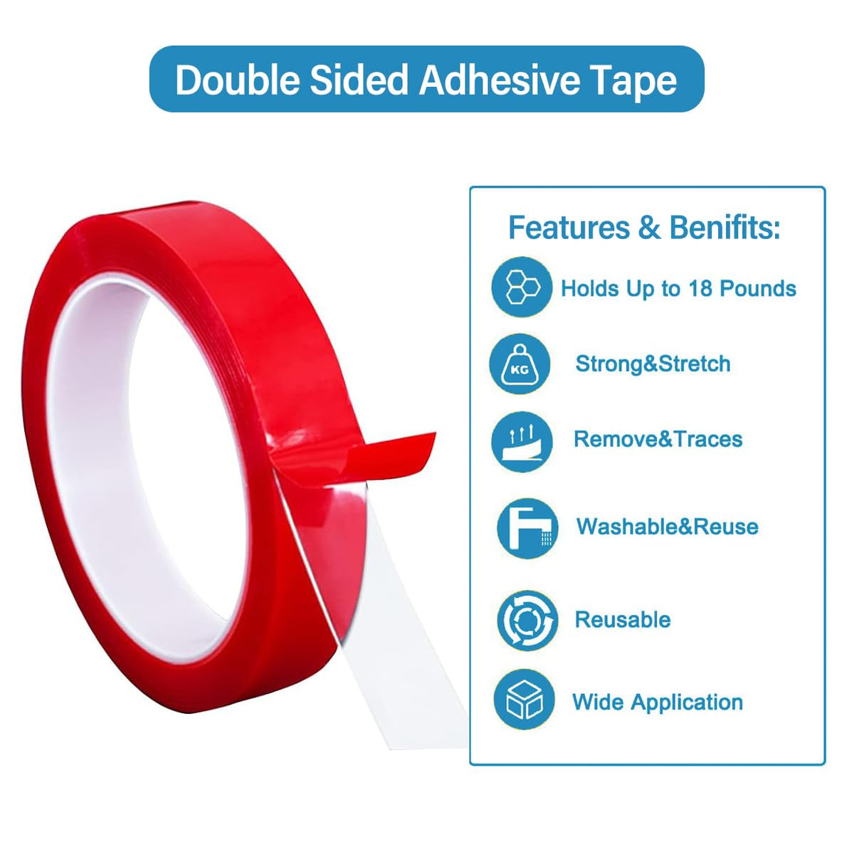 2 Rolls Double Sided Tape, Clear Adhesive Waterproof Foam Tape, Heat Resistant High Adhesion Transparent Acrylic Tape for Phone Laptop LCD Screen Case Repair DIY (3mm×10m - 2 Rolls)