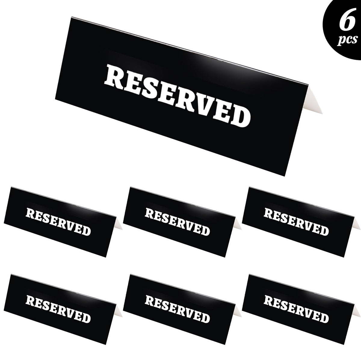 Reserved Table Sign for Wedding,Chair Seating Sign for Office Decor Reservation Wedding, Meeting, Ceremony and Events (7.8x5.5IN,6PCS) 6