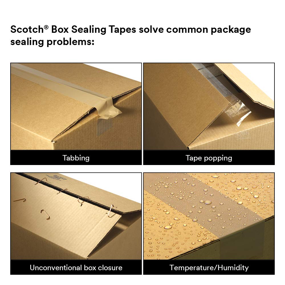 3M Scotch Box Sealing Tape 355, Clear, 48 mm x 50 m, 1 Roll