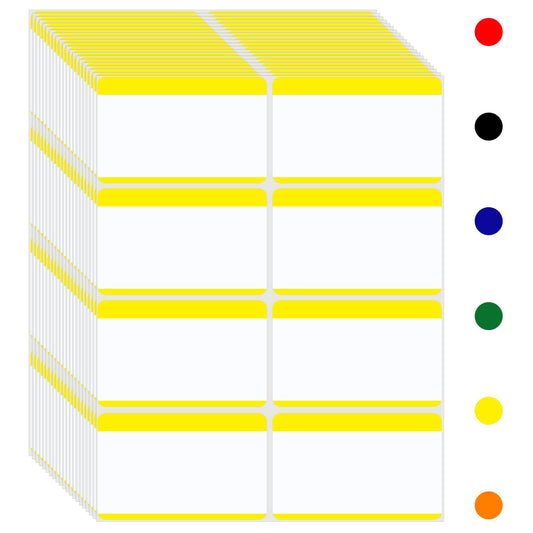 Name Tag Stickers 6 Colors, 3.5"x2.25" 200PCS Labels for Classroom, Kids, School Supplies, Parties, Meetings (Yellow) 3.5"x2.25" Yellow