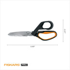 Fiskars Pro 8" PowerArc Shop Shears, Heavy Duty Serrated Utility Scissors 8" 1 Count