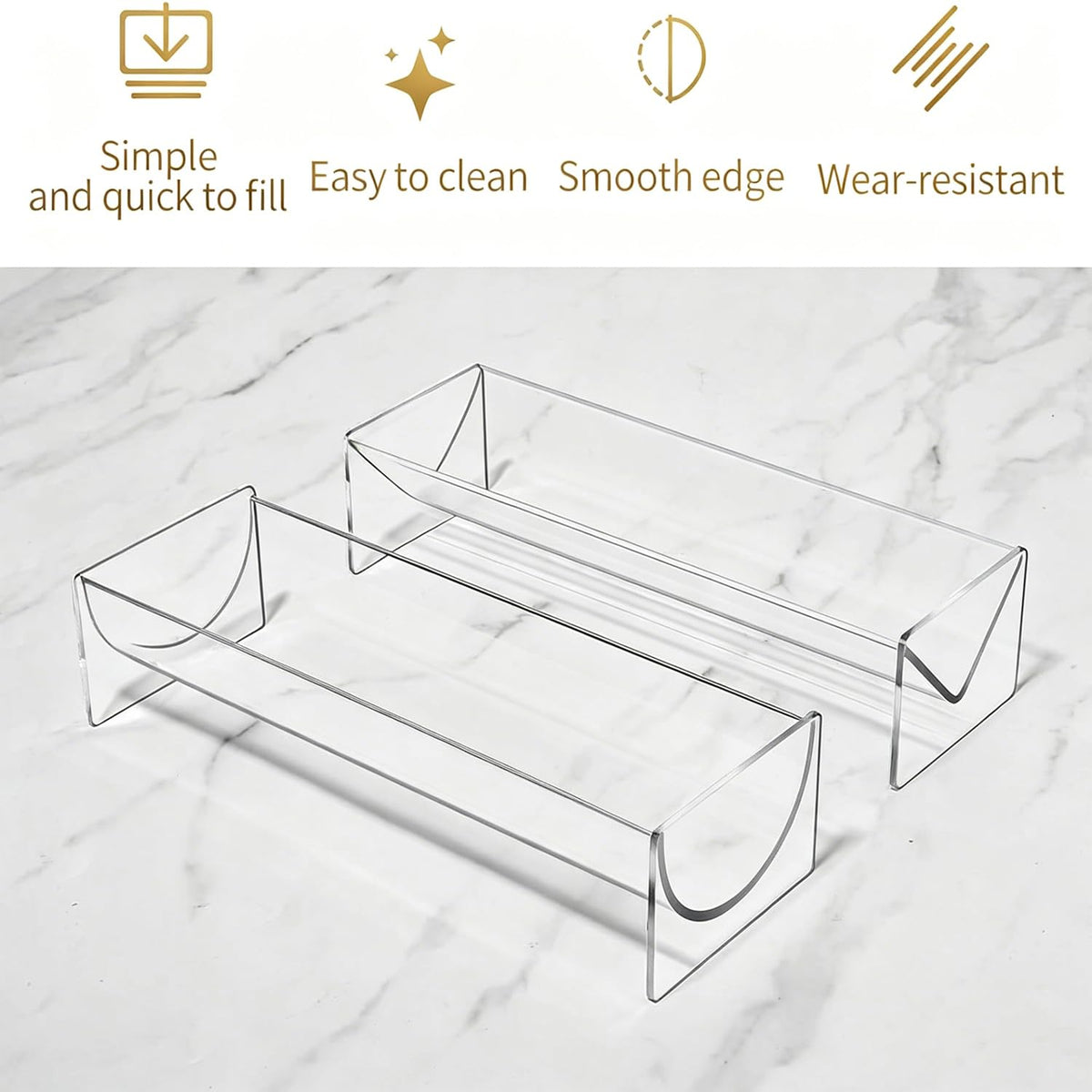 4 Pack Acrylic Cookie Tray, U & V Shape Display