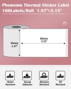 Phomemo White Thermal Labels with 3 Patterns(Santa/Tree/Reindeer) Labels