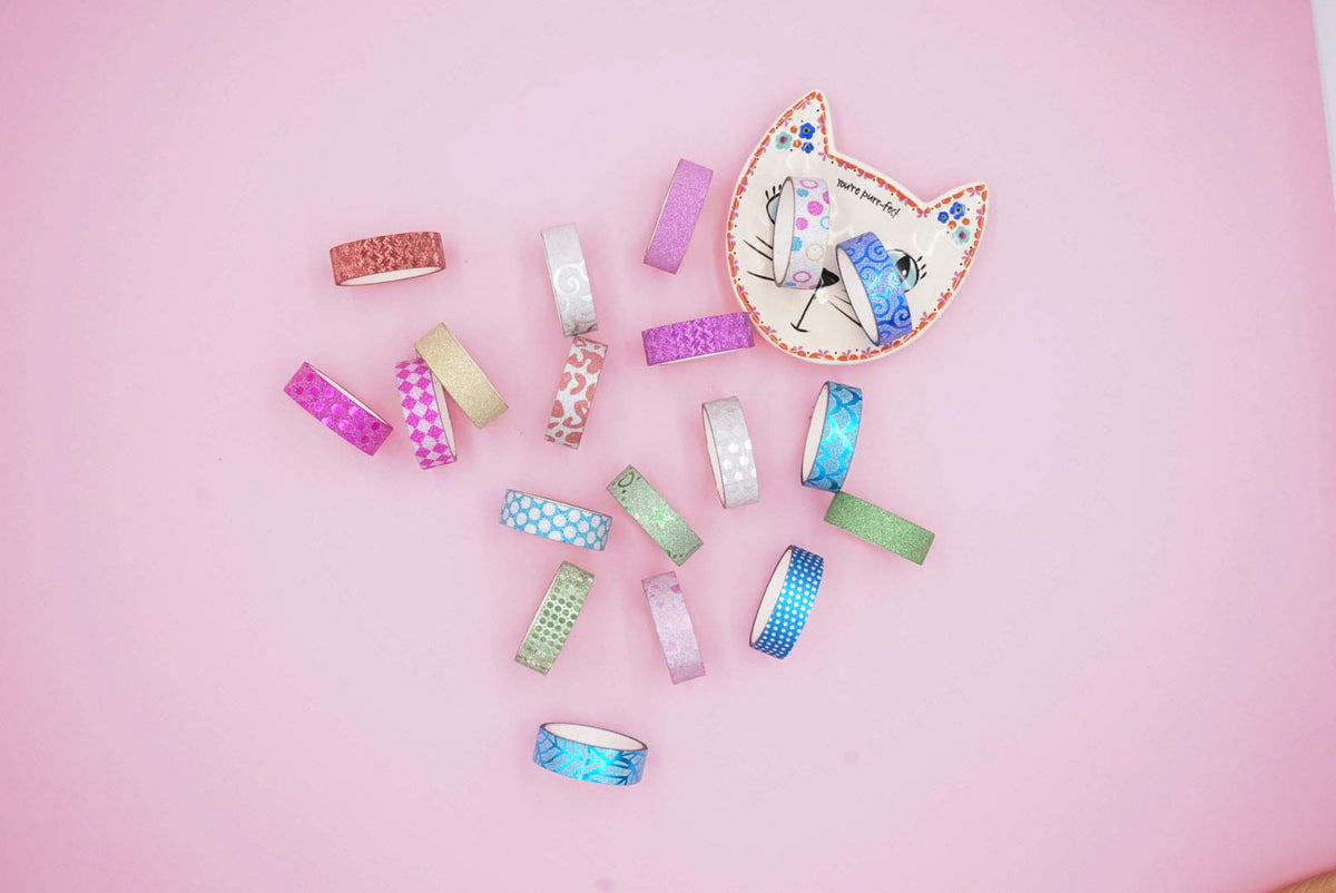 Phantomon Washi Tape Craft Tape Set 30 Roll Wide Decorative Tape for Art, DIY Decor, Scrapbook, Glitter Washi Masking Tape