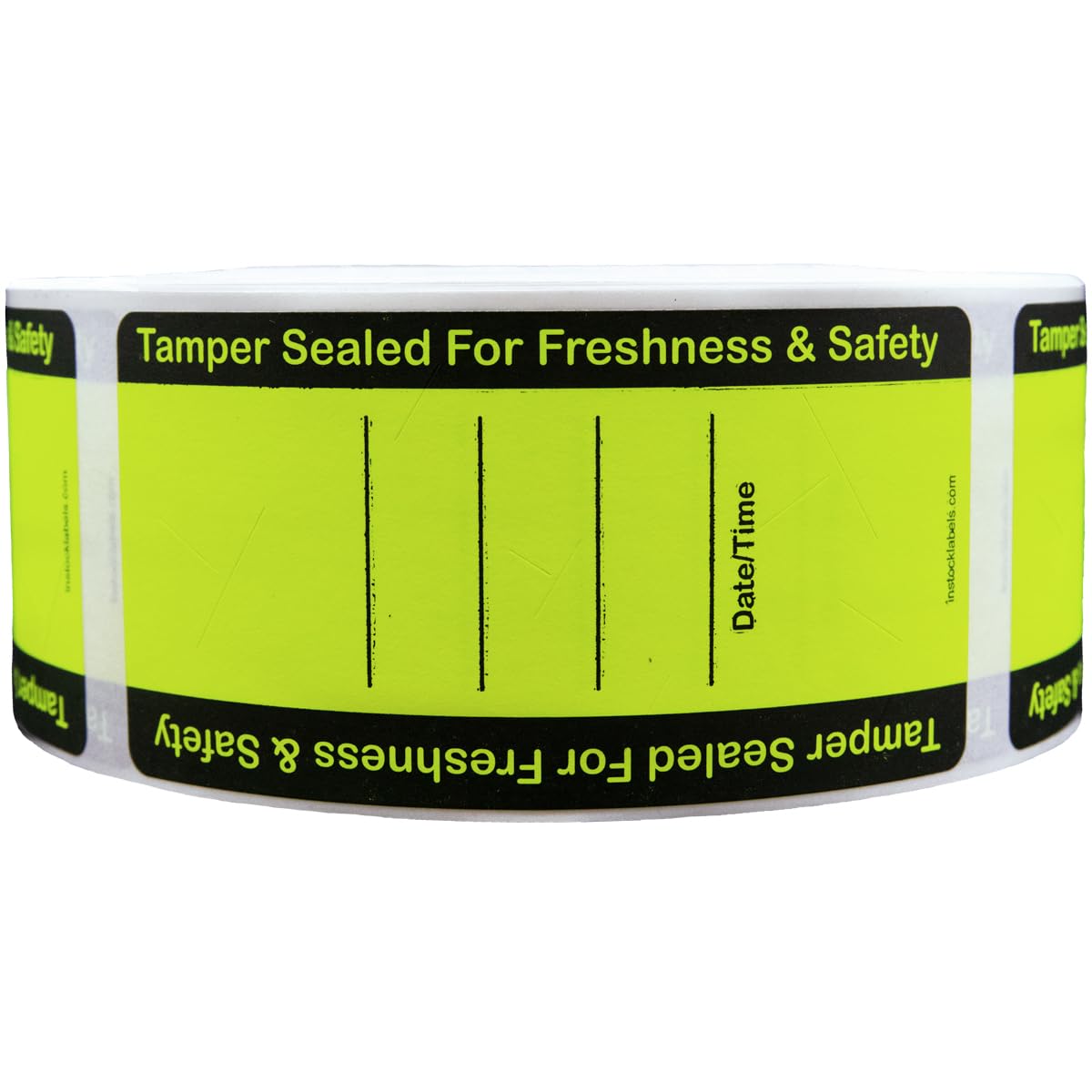 Fluorescent Yellow Food Delivery Tamper Evident Labels 2 x 4 Inch 500 Total Adhesive Stickers