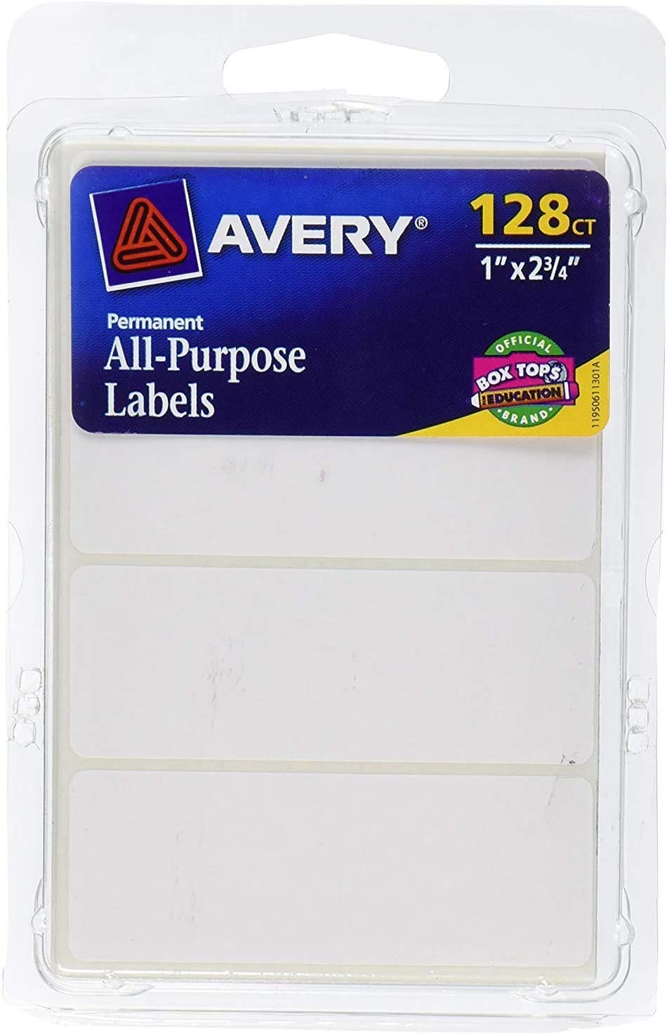 Avery All-Purpose Labels, 1 x 2.75 Inches, White, Pack of 128 (6113) (6)