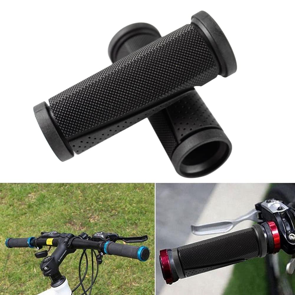 SYCOOVEN Bike Handlebar Grips, Non-Slip Rubber Bicycle Handlebar Grips Comfortable Short Mini Handle G rips Bike G rips (Color:Black) Black