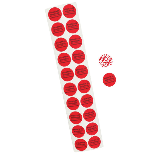 200Pcs Tamper Evident Security Labels Spanish Diameter 1 inch Rounds Red Complete Transfer Tamper Proof Stickers Safety Torn up Invalid Seals Tape (Red)
