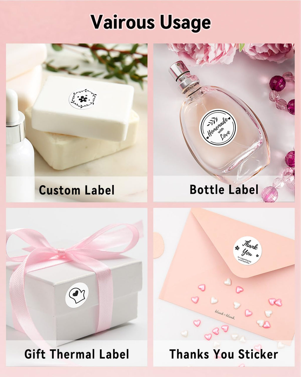 Genuine 2” White Circle Thermal Labels 750 Labels & Label Holder for Roll & Fanfold Labels