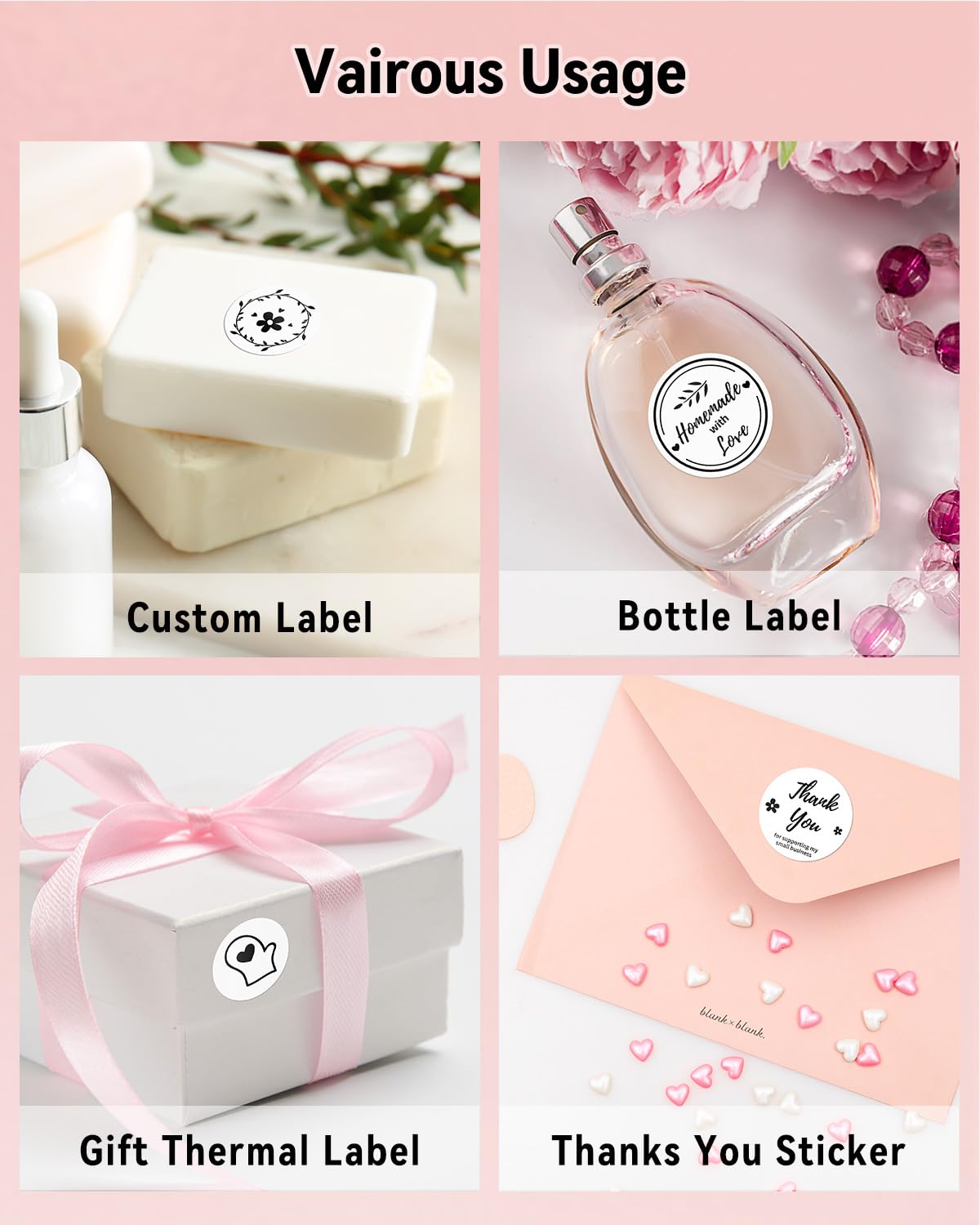 Genuine 2” White Circle Thermal Labels 750 Labels & Label Holder for Roll & Fanfold Labels