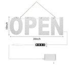 LED Open Sign for Business, 30"x10" Dimmable Brightness Large Electric Light Up Sign, Hanging Installation for Store Restaurant Office Bar Hotel Salon (white) Warm&White(30"x10")