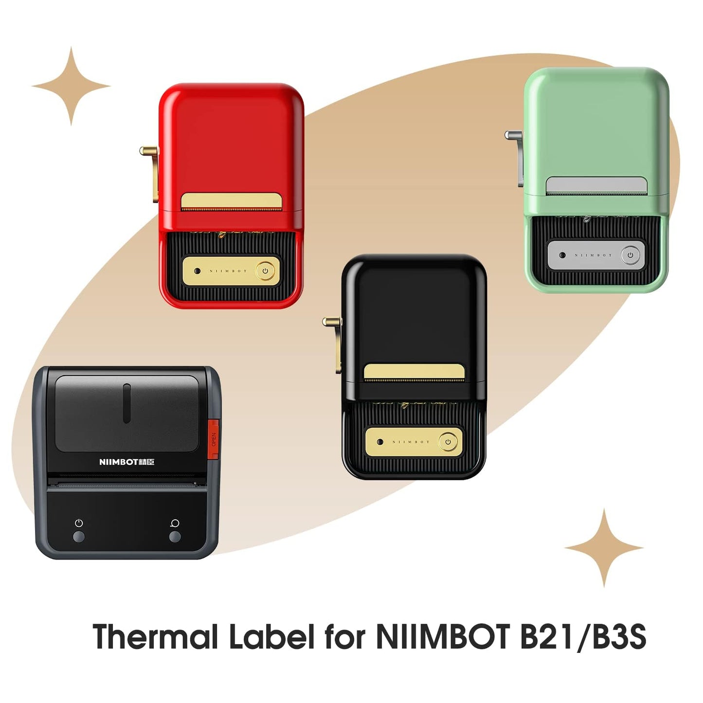NIIMBOT Labels for B1/B21/B3S Label Maker, 1.57'' x 2.76'' (40x70mm) Thermal Sticker Label, Waterproof, Oil-Proof and Tear-Proof NIIMBOT Labels, 1 Roll of 110 Self-Adhesive Thermal Labels (White) White-1.57'' X 2.76''