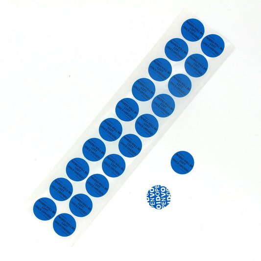 Solitary Walker 200Pcs Tamper Evident Security Void Stickers Diameter 1 inch Round Blue Complete Transfer Tamper Proof Labels Safety Torn up Invalid Seals Tape