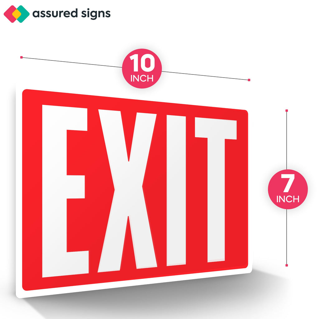 ASSURED SIGNS Exit Sign Stickers, Glow in the Dark, 10" x 7", 12 Pack