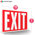 ASSURED SIGNS Exit Sign Stickers, Glow in the Dark, 10" x 7", 12 Pack