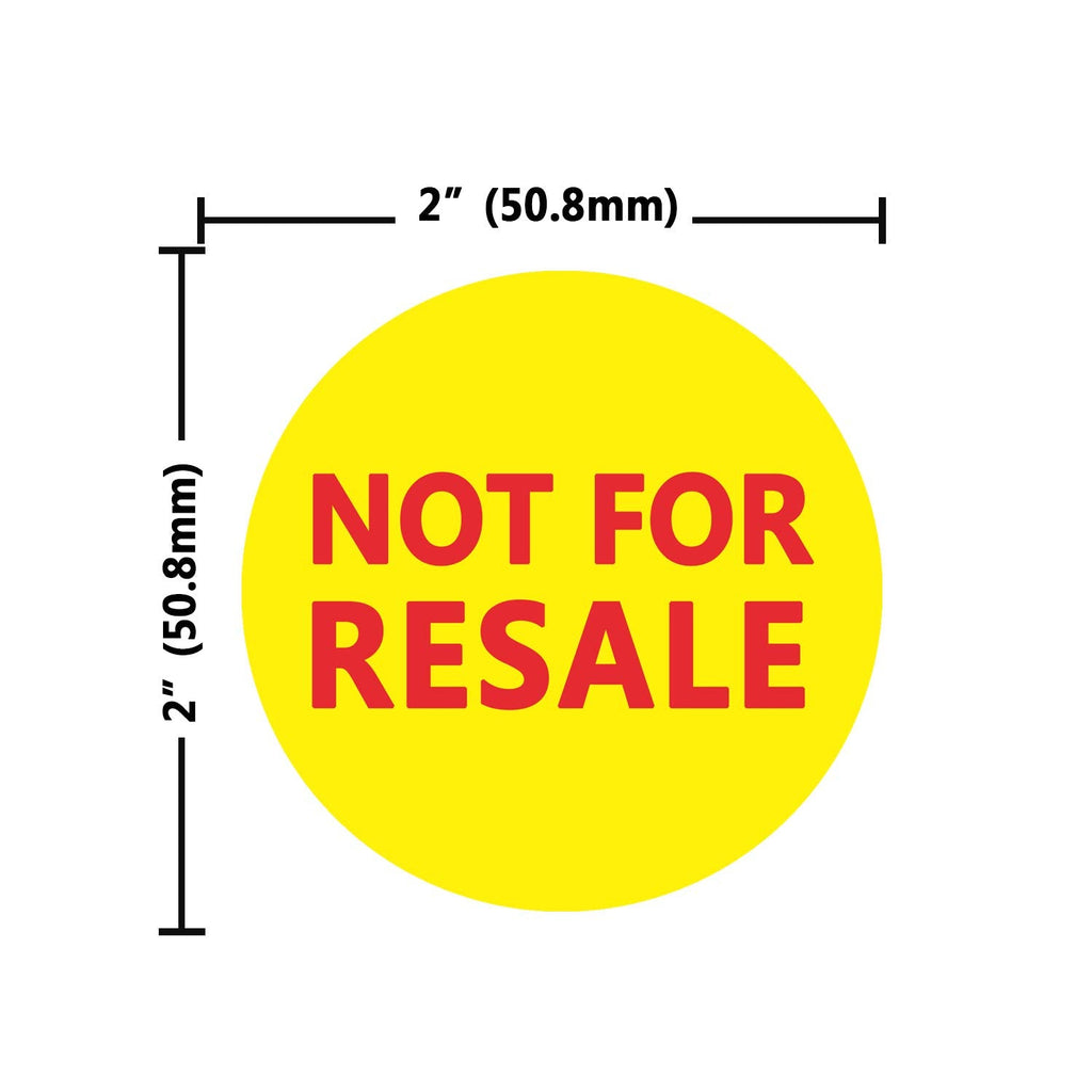 Top label Not for Resale Labels for Retail Store,2 Inch Inventory Stickers,500 Pcs Per Roll (Pack of 2) 2 inch (Pack of 2)