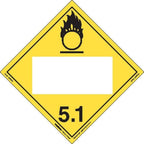 Labelmaster ZEZ6B Oxidizer Hazmat Placard, Blank, E-Z Removable Vinyl (Pack of 25)
