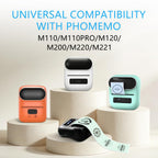 4 Rolls Round Circle Thermal Label Compatible for Phomemo M100/M110/M150/M221/M220/M120/M200/M250 Label Printer,1.96" x 1.96"（50x50 mm, 140 Labels/Roll Black on Pink & Blue & Khaki & Green Color-4 Rolls 50x50mm(1.96"x1.96")