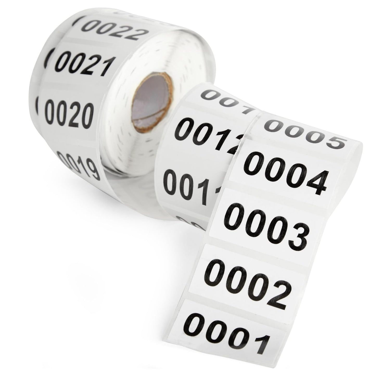 0001-1000 Count Inventory Numbered Stickers Roll, Self-Adhesive Consecutive Number Labels Tag for Storage Organizing, Moving Box Labeling, Business Supplies (White, 1.6x0.8 in)