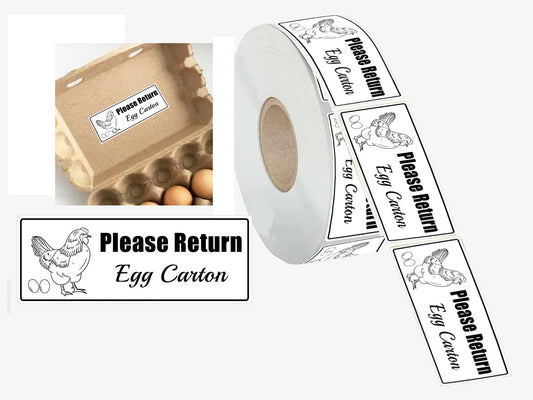Please Return Egg Carton Tag Tags 1 x 2.625 Inch - Farm Fresh Chicken Eggs Carton Labels Egg Stickers Self Adhesive Egg Packaging Stickers Chicken Egg Cartons Sticker 500 Pcs White