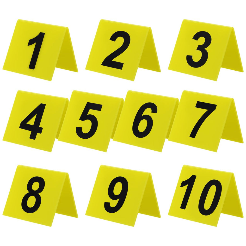 Tofficu Reusable Acrylic Number Markers Double-Sided Table Number Signs 1-10 for Restaurant Banquets Game Supplies and Event Seating