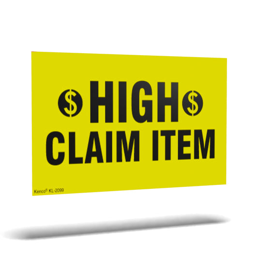 Kenco 3" X 5" High Claim Item Fluorescent Shipping Label Stickers for Shipping/Packing -500 Adhesive Labels Per Roll 1 PACK