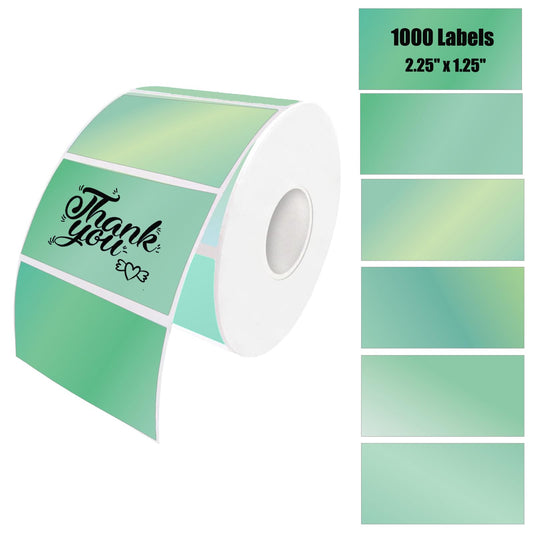 Thermal Sticker Labels, 2.25" x 1.25" 1000 Labels Self-Adhesive Direct Thermal Labels Multi-Purpose Roll Sticker Labels for DIY Logo Design, QR Code, Name Tag, Inventory (Green) Green