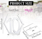 Table Numbers, Wedding Acrylic Standing Table Numbers with Holder Base for Wedding, Party, Events or Catering Decoration (Silver-40)