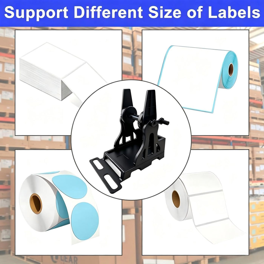 LENVII 2-in-1 Label Roll Holder with Rewinder,for Rolls and Fanfold Labels Label Holder Rewinder