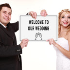 Briwooody 2 Pack 24x16 Inch Bottle Service Sign with Letter Stickers Props