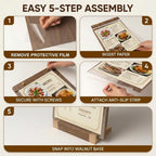 1 Pack Classy Sign Holder 8.5 x 11 with Slanted Wooden Base, Vertical Countertop Menu Display Stand for Coffee Shop, Bakery, Retail, Wedding 8.5x11, 1 Pack