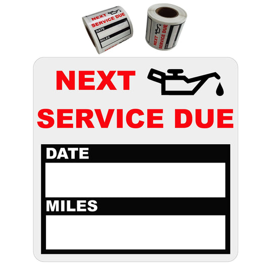 200 Count Clear Oil Change Stickers, 2 X 2 Inches Removable Auto Maintenance Next Service Due Reminder Labels in Roll with Perforation Line