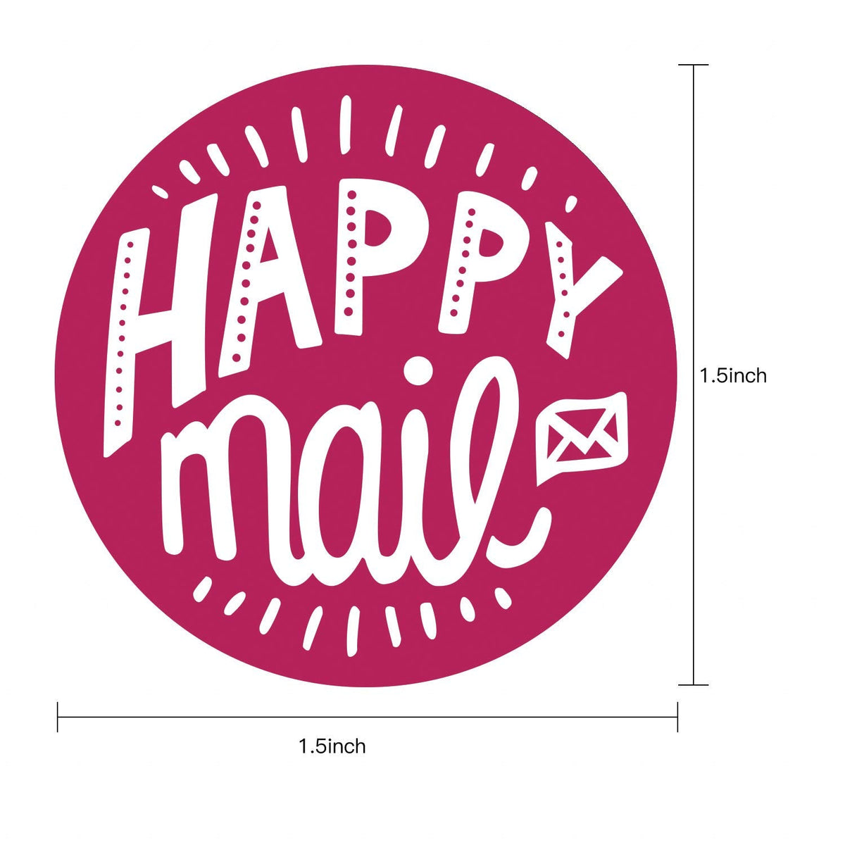 WRAPAHOLIC Happy Mail business stickers featuring 8 colorful thank you and shipping labels, 1.5 x 1.5 inches, 1000 total labels