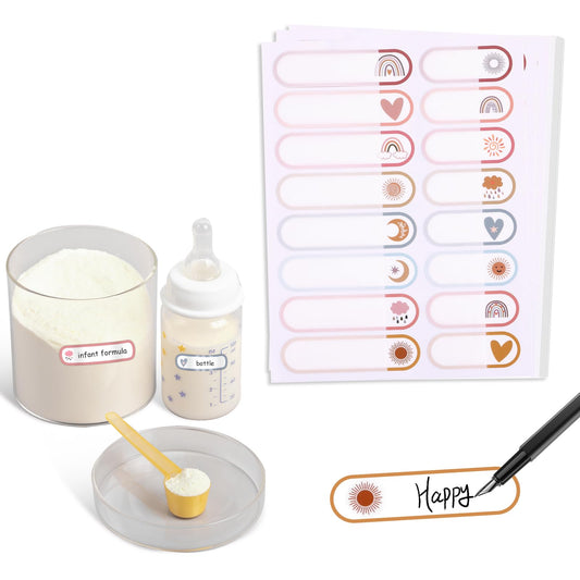 160Pcs Waterproof Baby Bottle Labels for Daycare, Self Laminating, Name Tags Stickers, Name Labels for Daycare, Name Stickers for Water Bottles for Baby Daycare Supplies