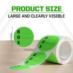 ROX Received Opened Expires Labels - 1.5 Inch Round Inventory Stickers, 1000 Labels Per Roll for Containers, Bottles,Jars, Canning & Storage