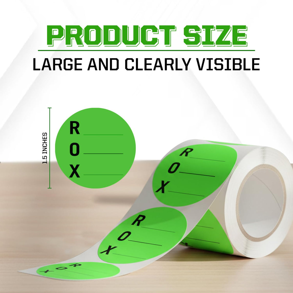 ROX Received Opened Expires Labels - 1.5 Inch Round Inventory Stickers, 1000 Labels Per Roll for Containers, Bottles,Jars, Canning & Storage