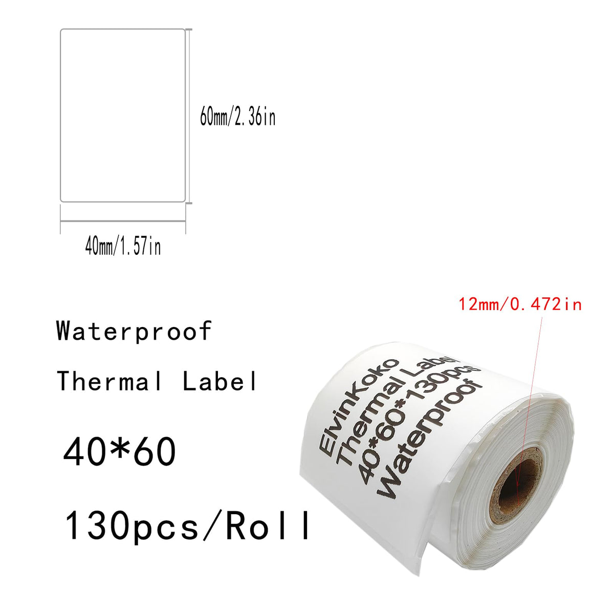 8Rolls M110 Thermal Labels M220 Waterproof Sticker 40x60mm