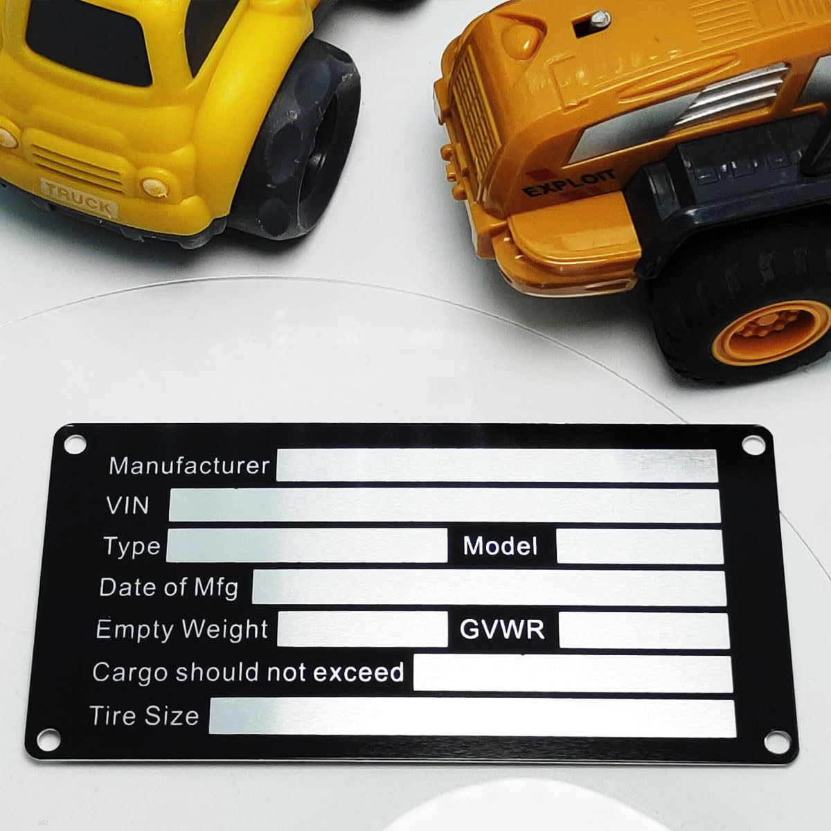 Blank Aluminum Trailer ID Plates, Metal Identification Plate, Serial Number Tag, Equipment Data Plate, Chassis ID Label, Compliance Asset Tag, Industrial Nameplate, DIY Replacement ID Plate Blank, 5 Pcs.