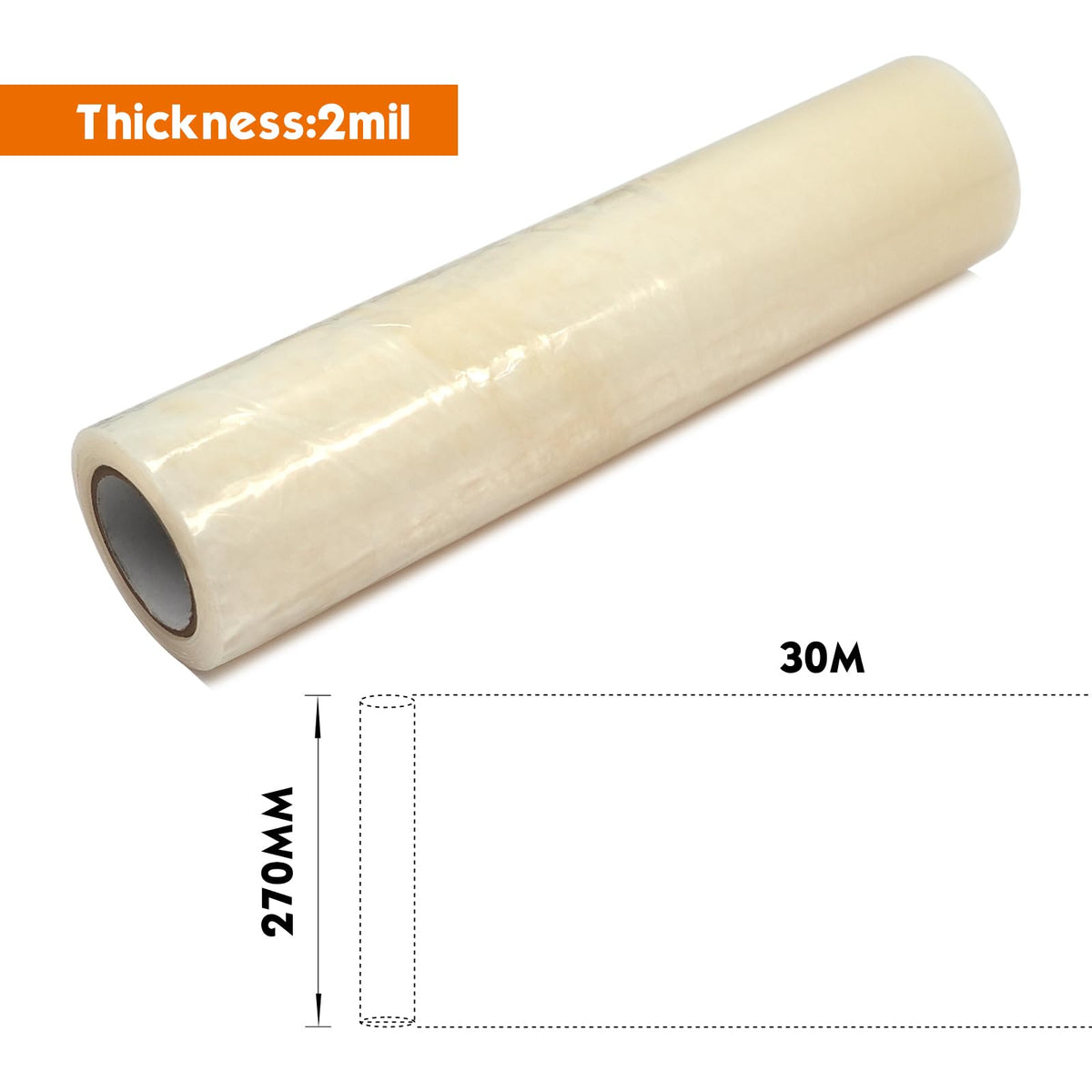 ROLLINGDOG Window Protection Film - Self Adhesive Clear Protective Glass Film 10.63 inch x 100 feet for Smooth Surfaces Such as Glass, Windows, etc. 11 inch x 100 feet